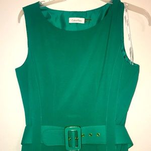 Calvin Klein size 4 belted sheath dress